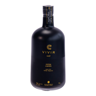 A bottle of VIVIR Cafe Coffee Liqueur on a white background