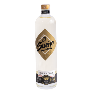 El Sueno Tequila Gold bottle on a white background